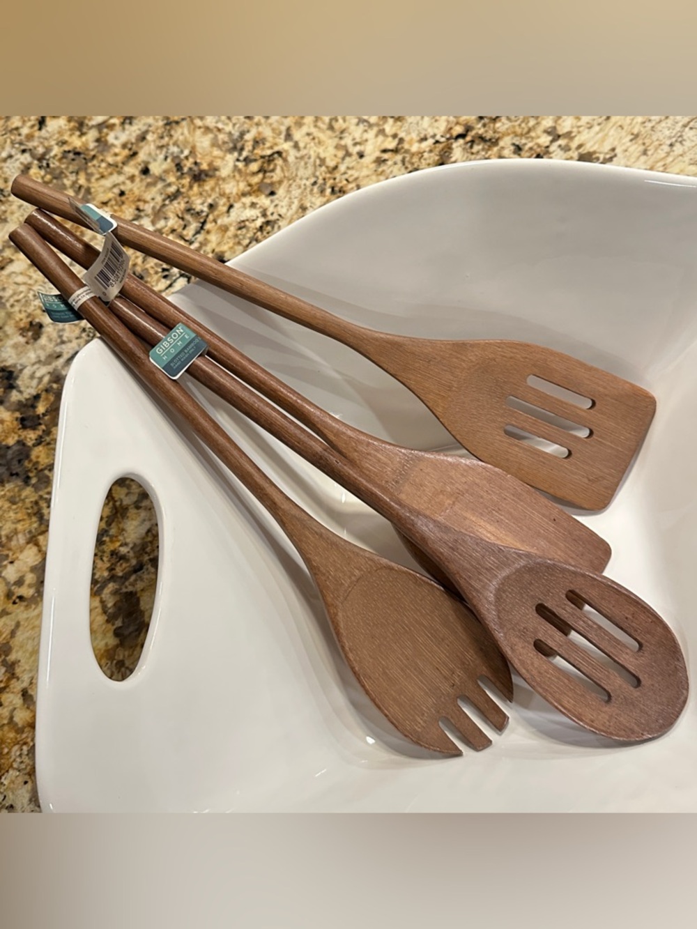Bamboo Wood Kitchen Utensils Set Cooking Acacia Gibson Home
